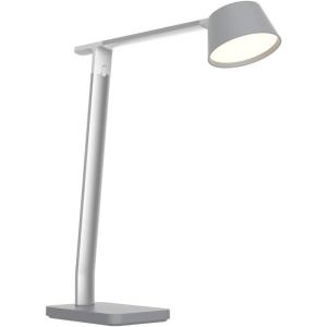 PureOptics LED Verve Designer Desk Lamp with USB Charging Port, True White LED + 16M RGB Colors(Silver)