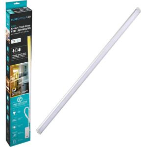 PureOptics LED Works with Alexa Smart Under Cabinet Lighting, Adjustable LEDs, 24″ Bar, White(24″ 1-bar)