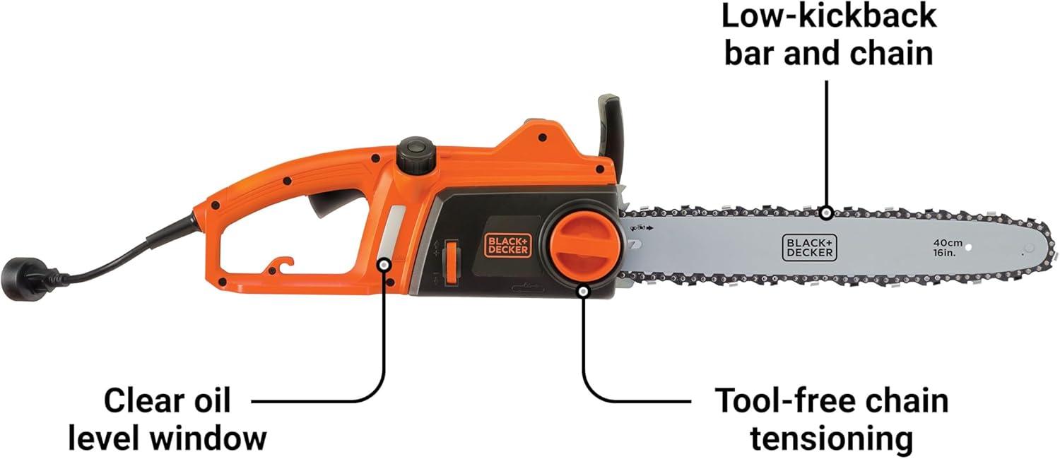 imageBLACKDECKER 12 Amp 16 in Electric Chainsaw CS1216Electric Chainsaw