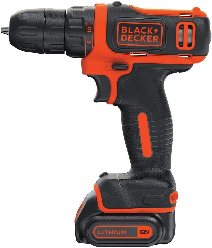imageBLACKDECKER 12V MAX Drill amp Home Tool Kit 60Piece BDCDD12PK60pc Tool Kit
