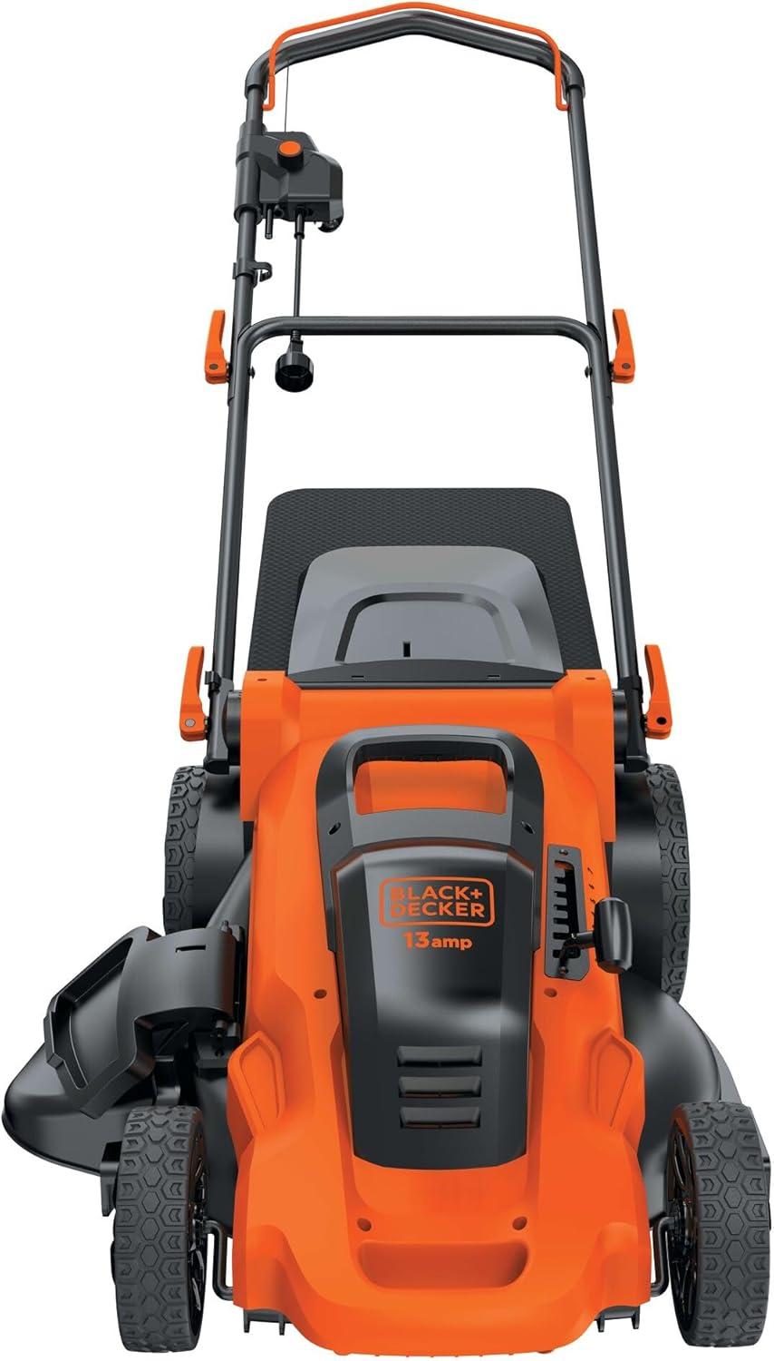 imageBLACKDECKER 20Inch Corded Electric Lawn Mower Ultra Light Push Mower 13Amp High Output Motor 3 in 1 Cutting Versatility Tool Free Height Adjustment 7setting Cutting Height MM2000
