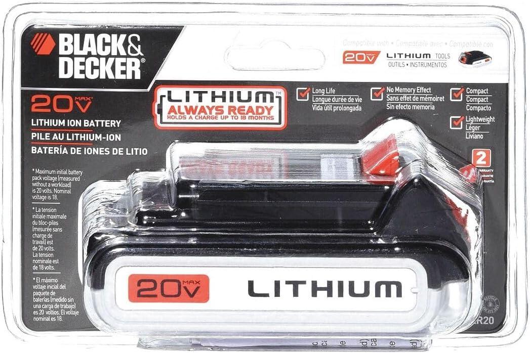 imageBLACKDECKER 20V MAX Battery 15Ah Lithium Ion Battery Extended Runtime Compatible with Tools Outdoor Equipment and 20V Vacuums LBXR20One Size Pack of 2