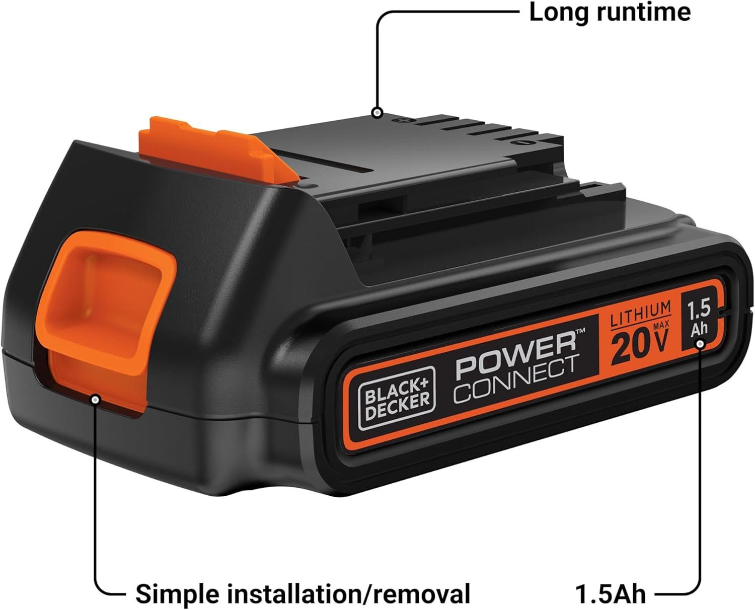 imageBLACKDECKER 20V MAX Battery 15Ah Lithium Ion Battery Extended Runtime Compatible with Tools Outdoor Equipment and 20V Vacuums LBXR20One Size Pack of 2