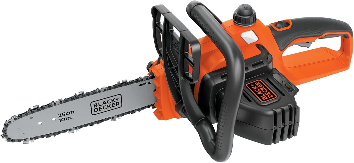 imageBLACKDECKER 20V MAX Chain Saw Cordless Chainsaw 10Inch Battery Chainsaw Tool Only for Wood Cutting and Tree Pruning Includes Guide Bar Scabbard LCS1020B20V Chainsaw Tool Only