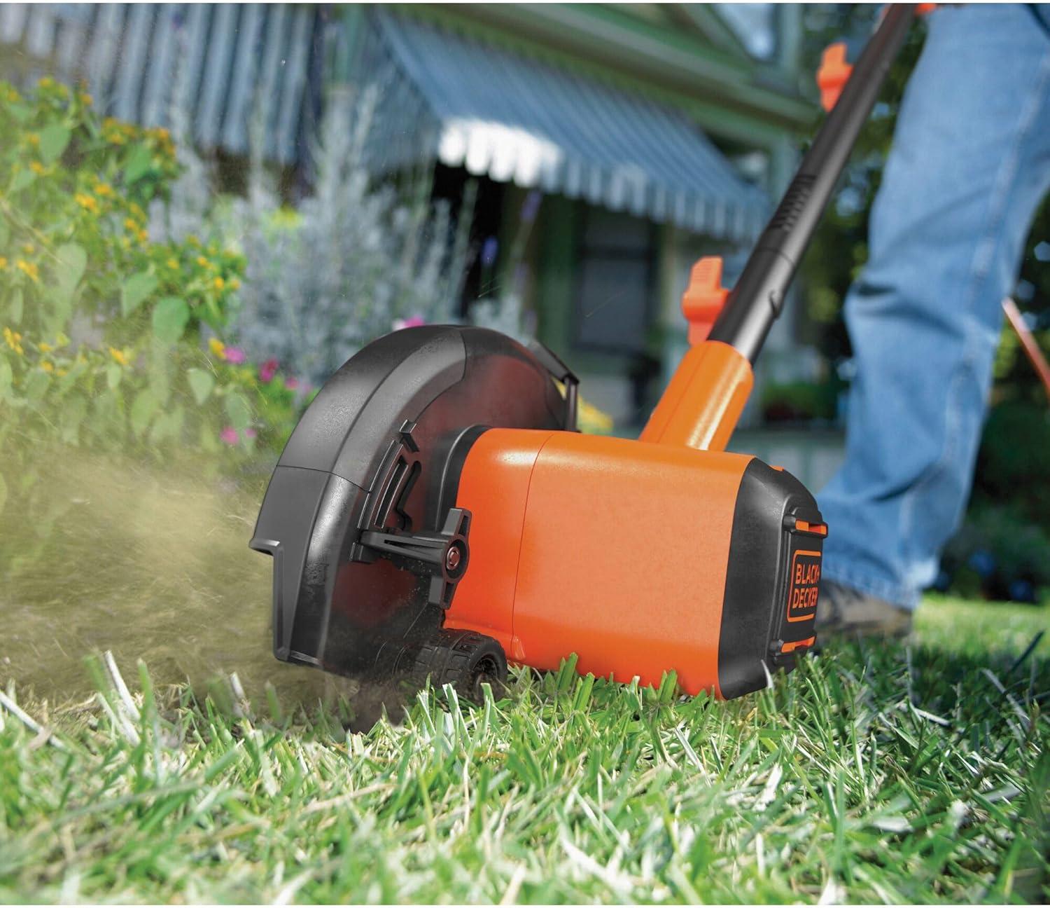 imageBLACKDECKER 20V MAX Cordless Edger Lawn Kit 15 Ah Battery amp Charger Included 4 Position Adjustable Height Lightweight 75 Double Edge Blade BCED400C1