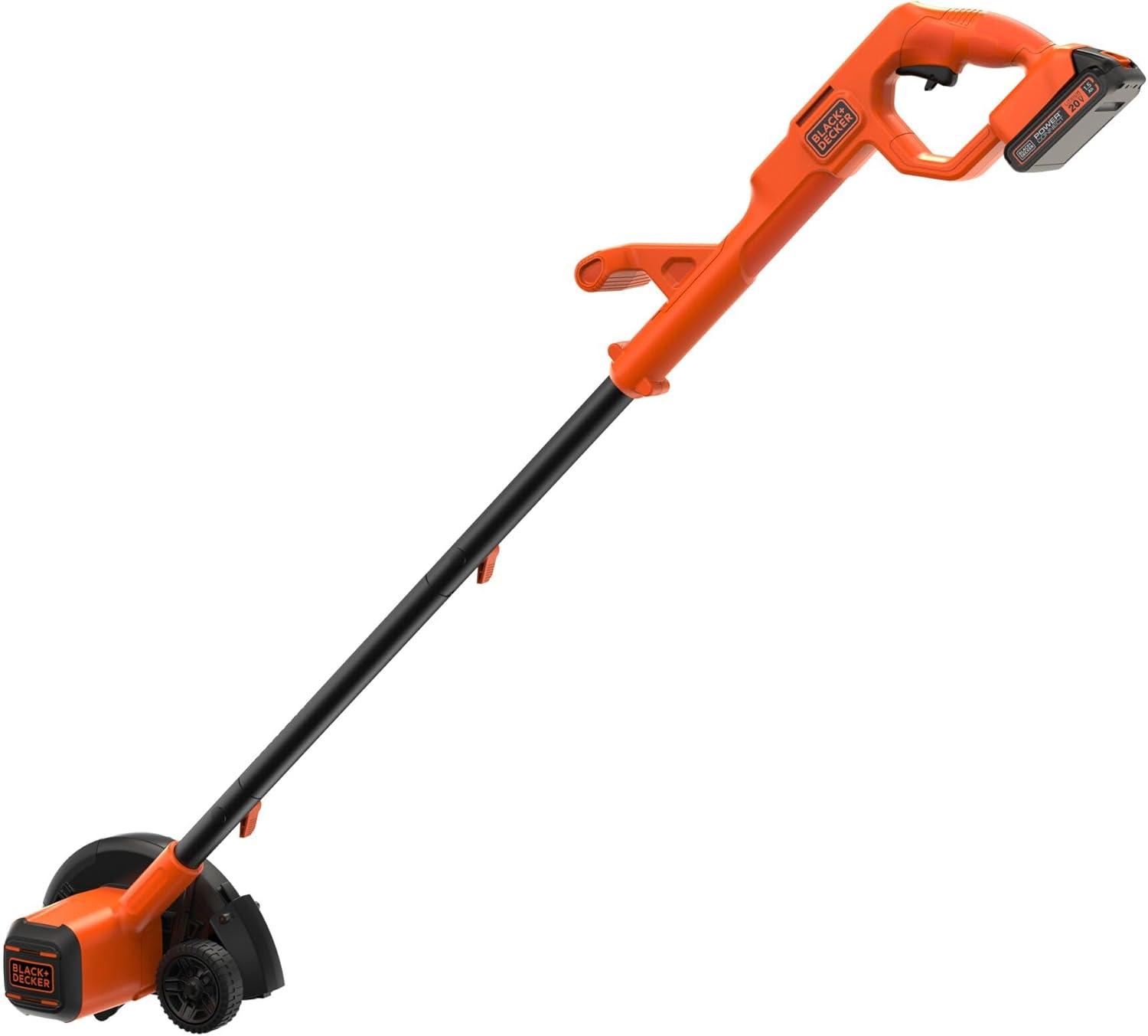 imageBLACKDECKER 20V MAX Cordless Edger Lawn Kit 15 Ah Battery amp Charger Included 4 Position Adjustable Height Lightweight 75 Double Edge Blade BCED400C1