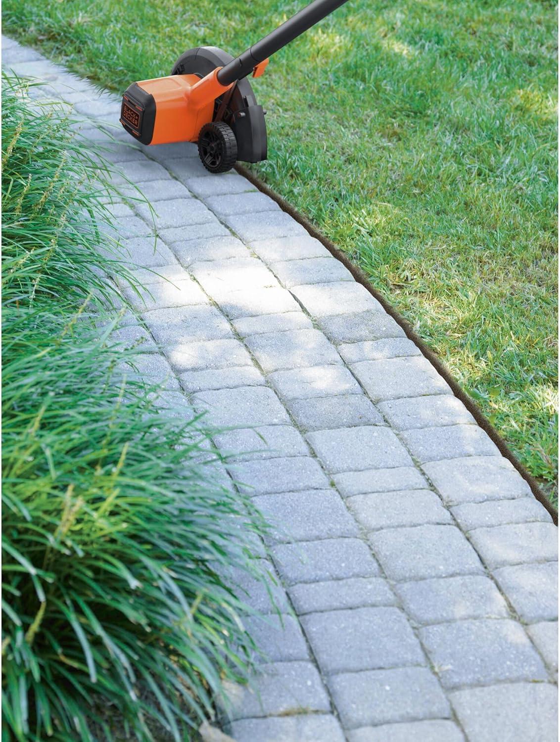 imageBLACKDECKER 20V MAX Cordless Edger Lawn Kit 15 Ah Battery amp Charger Included 4 Position Adjustable Height Lightweight 75 Double Edge Blade BCED400C1