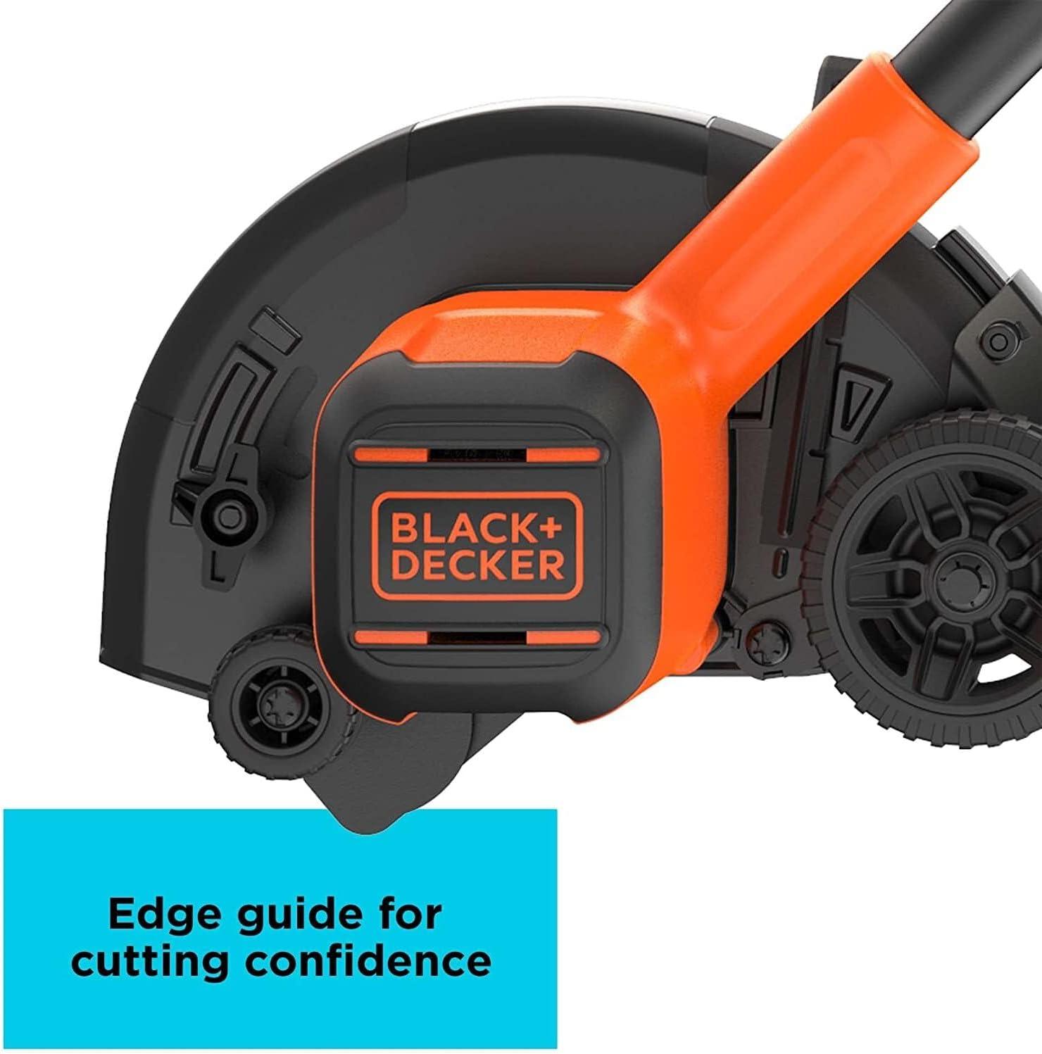 imageBLACKDECKER 20V MAX Cordless Edger Lawn Kit 15 Ah Battery amp Charger Included 4 Position Adjustable Height Lightweight 75 Double Edge Blade BCED400C1