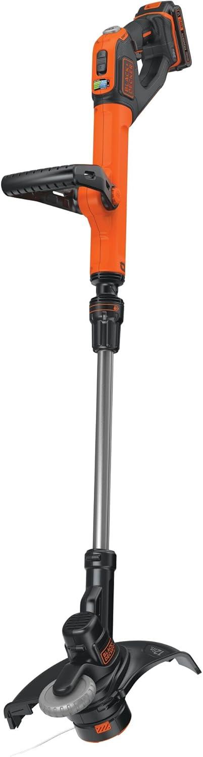 imageBLACKDECKER 20V MAX Cordless String Trimmer and Edger 12 Inch Weed Eater 2Speed Control Weed Wacker 2 Batteries Charger and Spool Included LSTE52520V Trimmer Kit 2 Batteries