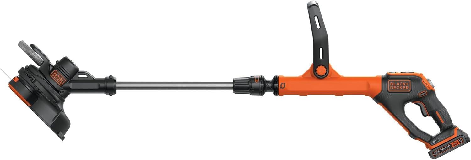 imageBLACKDECKER 20V MAX Cordless String Trimmer and Edger 12 Inch Weed Eater 2Speed Control Weed Wacker 2 Batteries Charger and Spool Included LSTE52520V Trimmer Kit 2 Batteries