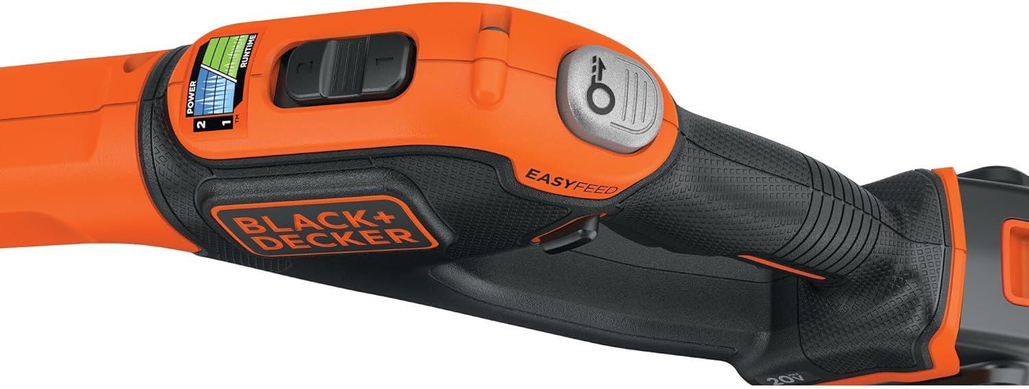 imageBLACKDECKER 20V MAX Cordless String Trimmer and Edger 12 Inch Weed Eater 2Speed Control Weed Wacker 2 Batteries Charger and Spool Included LSTE52520V Trimmer Kit 2 Batteries