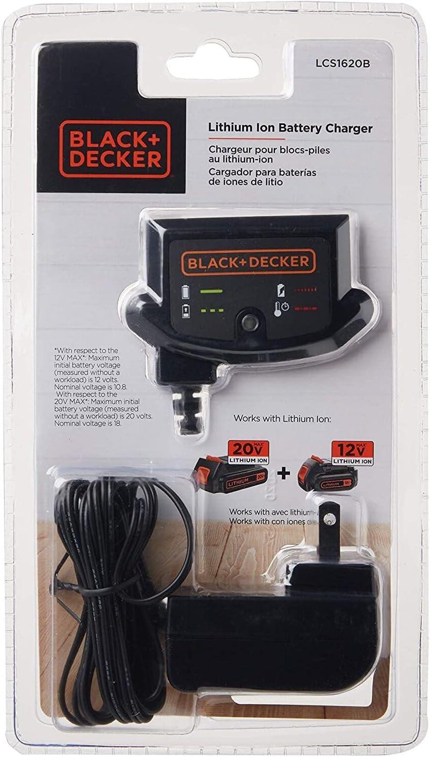 imageBLACKDECKER 20V MAX Lithium Battery Charger Compatible with 12V and 20V Battery Battery Sold Separately LCS1620BOne Size