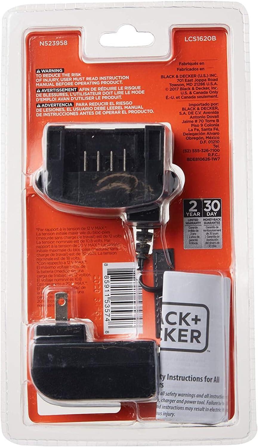 imageBLACKDECKER 20V MAX Lithium Battery Charger Compatible with 12V and 20V Battery Battery Sold Separately LCS1620BOne Size