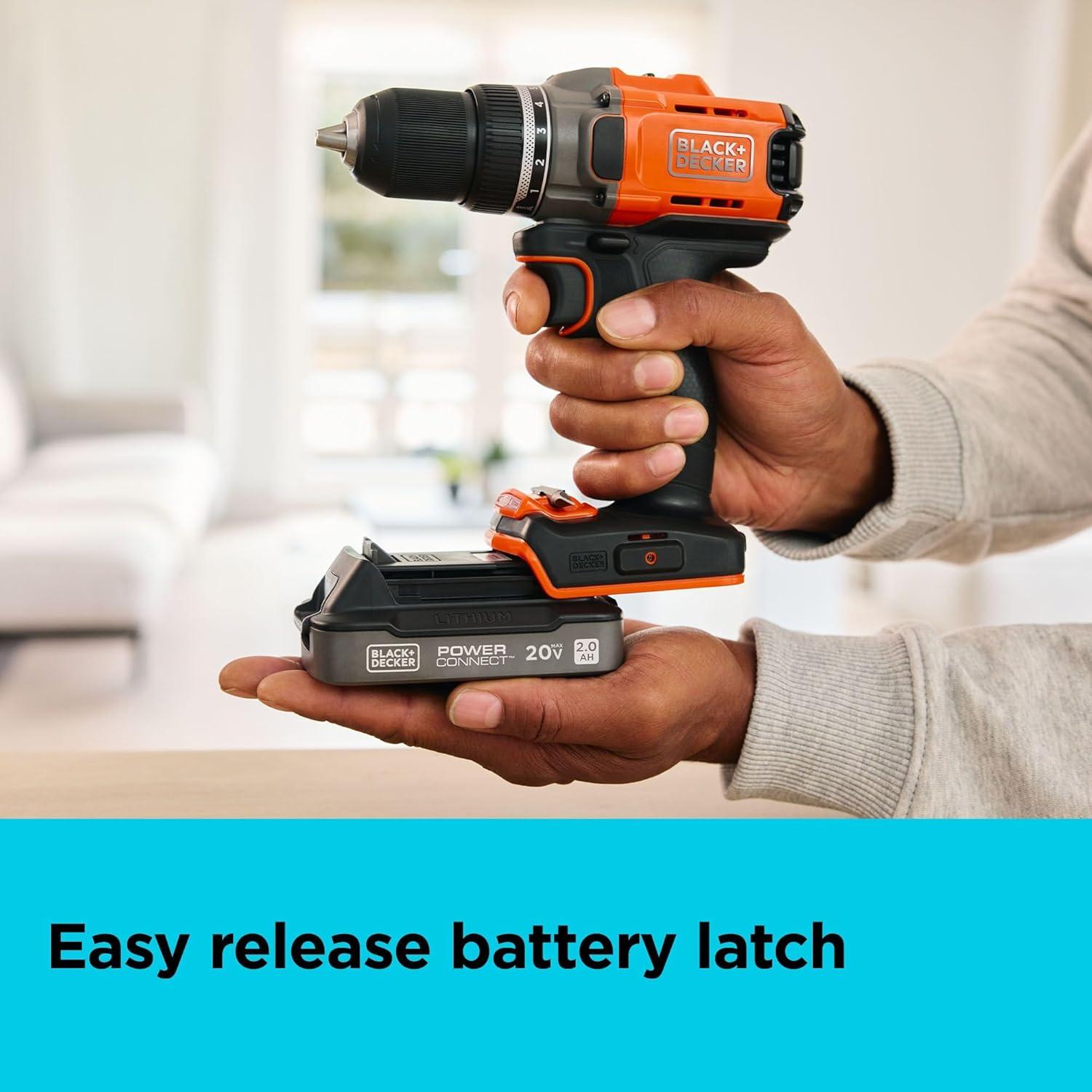 imageBLACKDECKER 20V MAX Lithium Battery POWERCONNECT 20Ah Cordless Tool Battery Packs Lightweight Power Tool Battery Charger Sold Separately LBXR2020OPELithium Ion Battery With Indicator Light