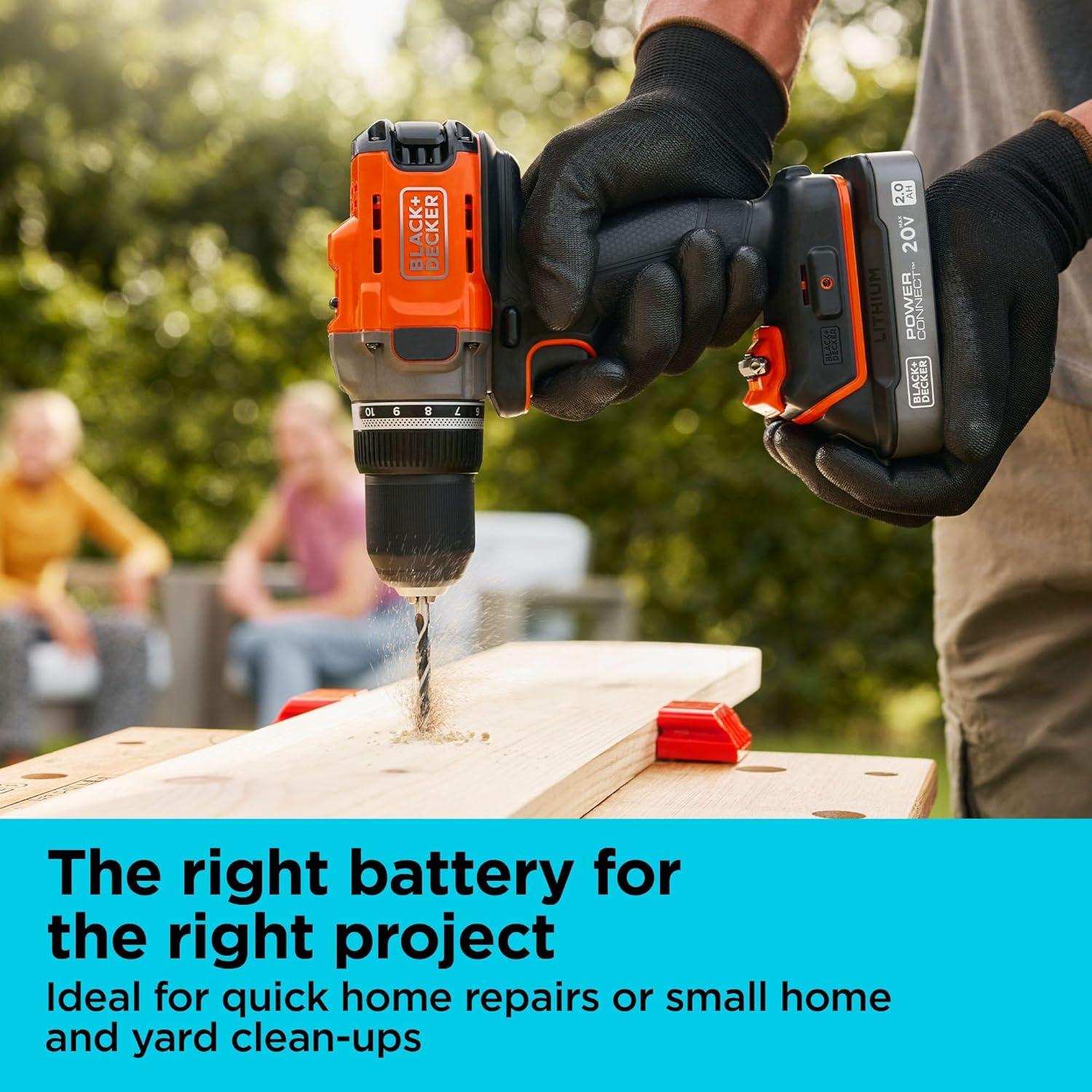 imageBLACKDECKER 20V MAX Lithium Battery POWERCONNECT 20Ah Cordless Tool Battery Packs Lightweight Power Tool Battery Charger Sold Separately LBXR2020OPELithium Ion Battery With Indicator Light