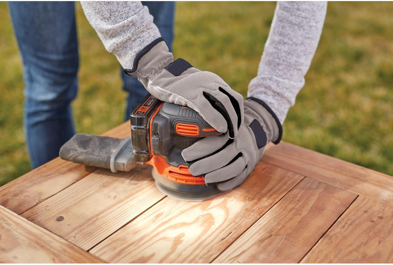 imageBLACKDECKER 20V MAX Orbital Sander Cordless 12000 OPM 2 Sandpaper Sheets Battery and Charger Included BDCRO20COrbit Sander kit