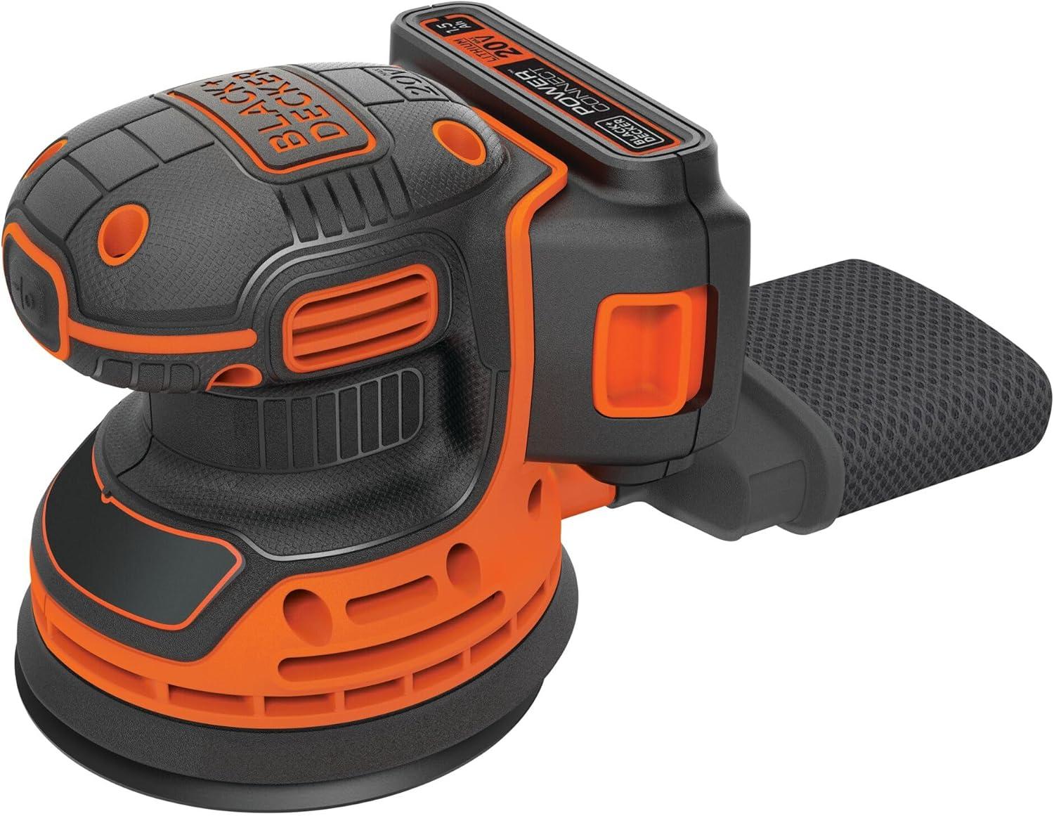 imageBLACKDECKER 20V MAX Orbital Sander Cordless 12000 OPM 2 Sandpaper Sheets Battery and Charger Included BDCRO20COrbit Sander kit