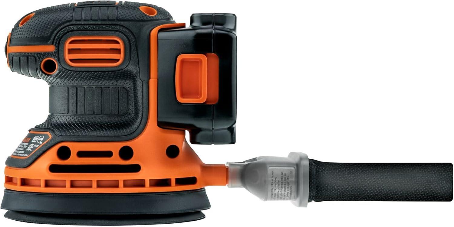 imageBLACKDECKER 20V MAX Orbital Sander Cordless 12000 OPM 2 Sandpaper Sheets Battery and Charger Included BDCRO20COrbit Sander kit