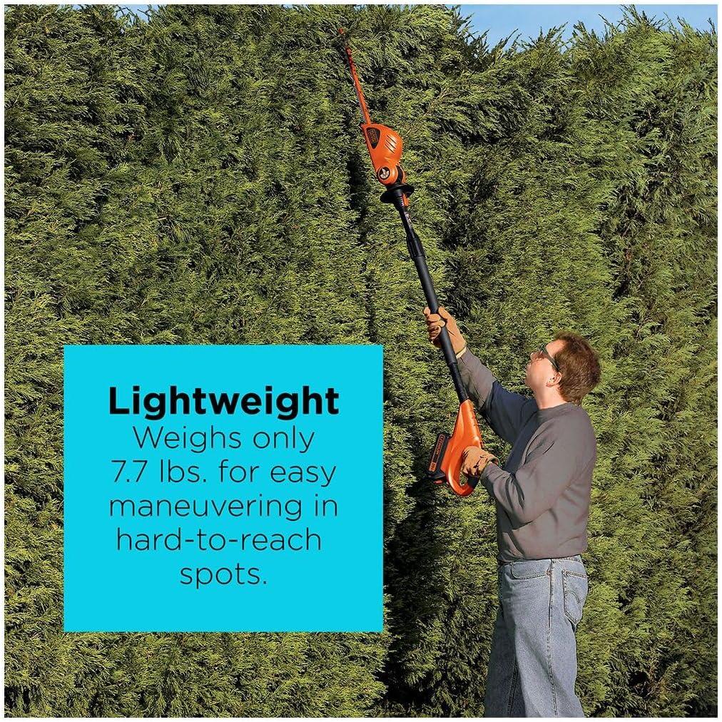 imageBLACKDECKER 20V MAX POWERCONNECT 18 in Cordless Pole Hedge Trimmer Tool Only LPHT120B20V Hedge Trimmer Kit
