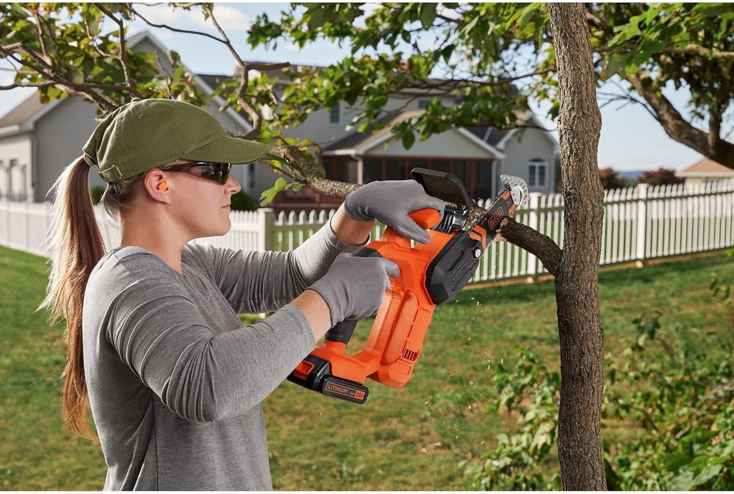 imageBLACKDECKER 20V MAX Pruning Chainsaw Kit Battery and Charger Included BCCS320C1