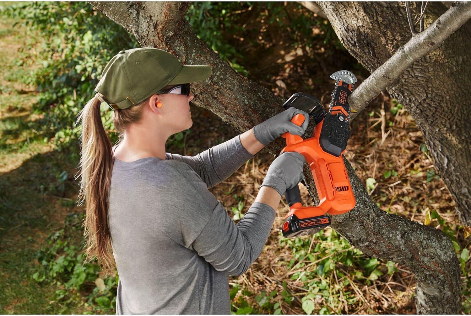 imageBLACKDECKER 20V MAX Pruning Chainsaw Kit Battery and Charger Included BCCS320C1
