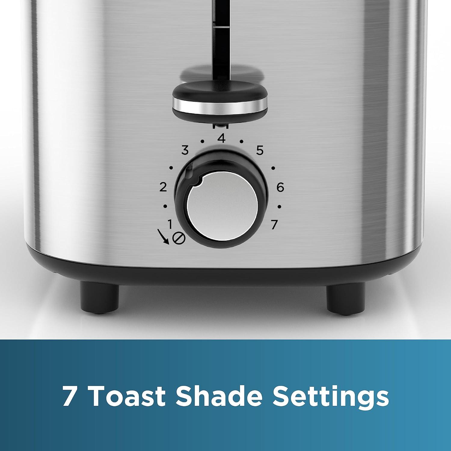 imageBLACKDECKER 2Slice Toaster T2569B Extra Wide Slots 6 Shade Settings 850 Watts Crub Tray Cancel ButtonSilver
