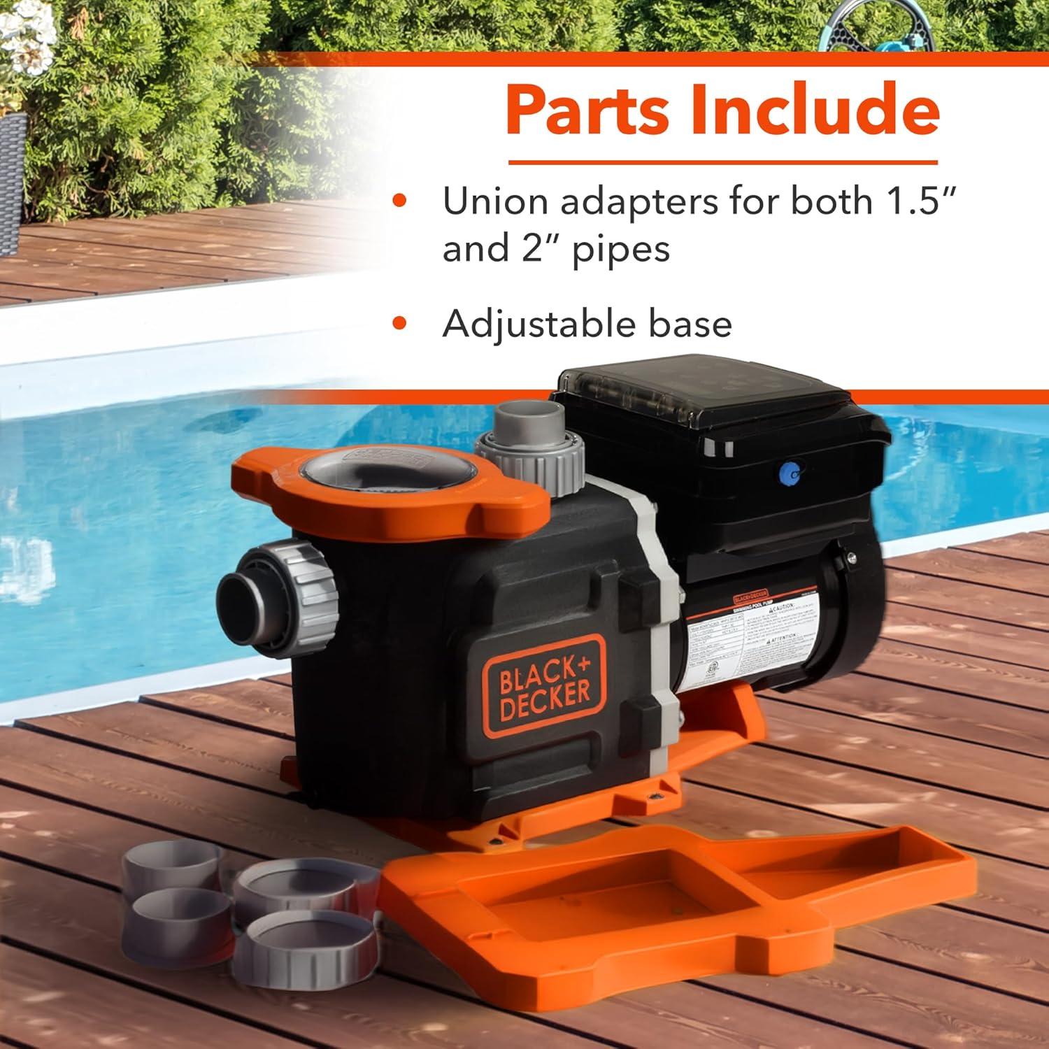 imageBLACKDECKER 3 HP Variable Speed In Ground Pool Pump WiFi Enabled Energy Star Certified15 HP