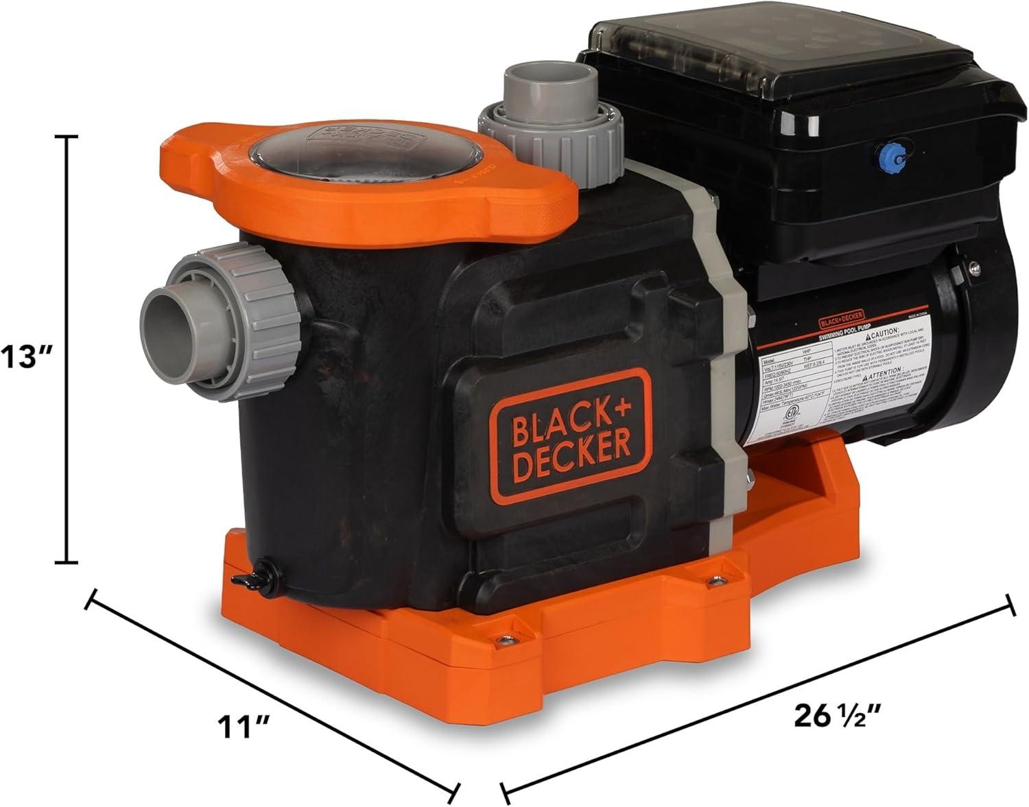 imageBLACKDECKER 3 HP Variable Speed In Ground Pool Pump WiFi Enabled Energy Star Certified15 HP