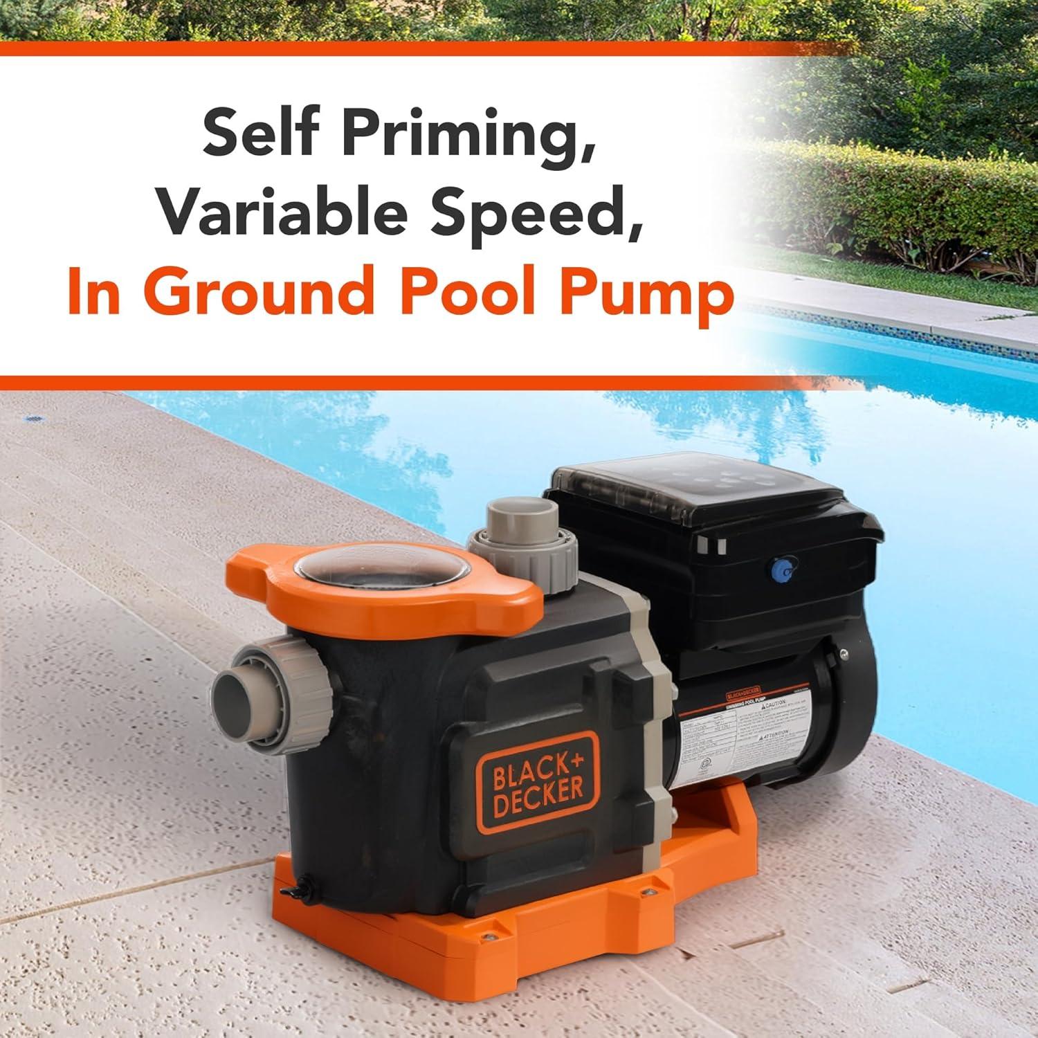 imageBLACKDECKER 3 HP Variable Speed In Ground Pool Pump WiFi Enabled Energy Star Certified15 HP
