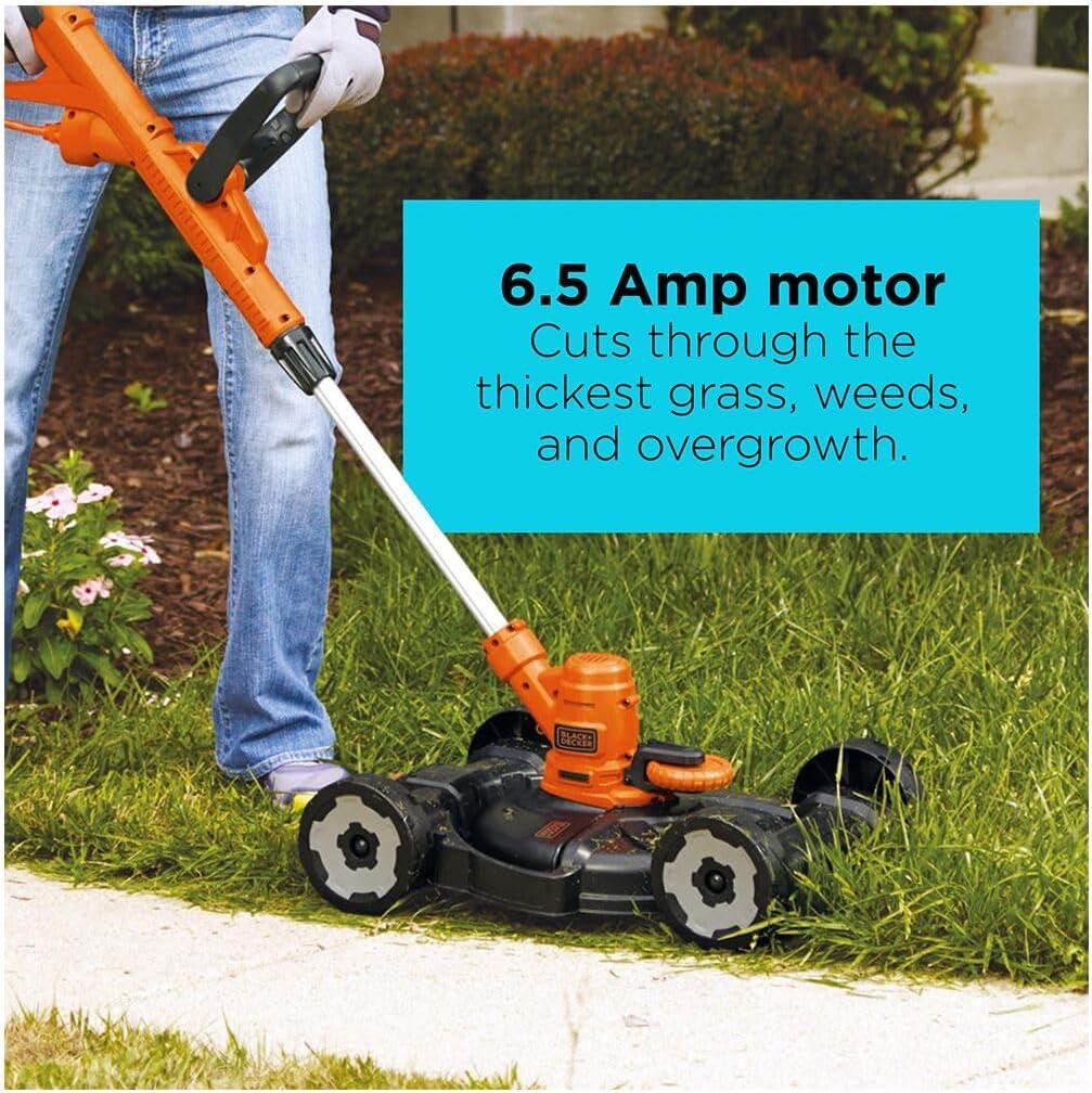 imageBLACKDECKER 3in1 String TrimmerEdger amp Lawn Mower 65Amp 12Inch Corded MTE9123in1 Mower Only