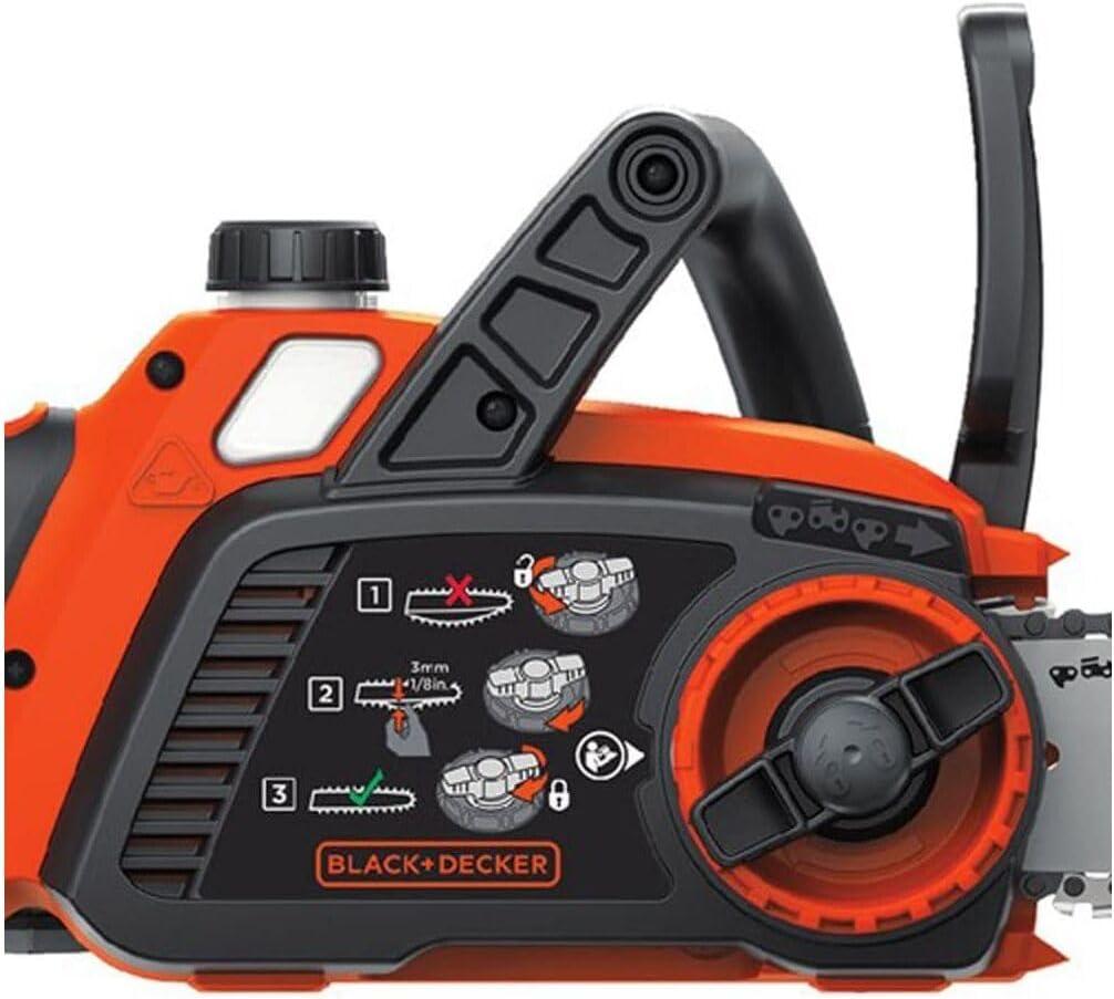 imageBLACKDECKER 40V MAX Electric Chainsaw Cordless 12 Inch Battery Chainsaw Battery and Charger Included Longer Runtime Lightweight Rechargeable LCS124040V Chainsaw Tool Only