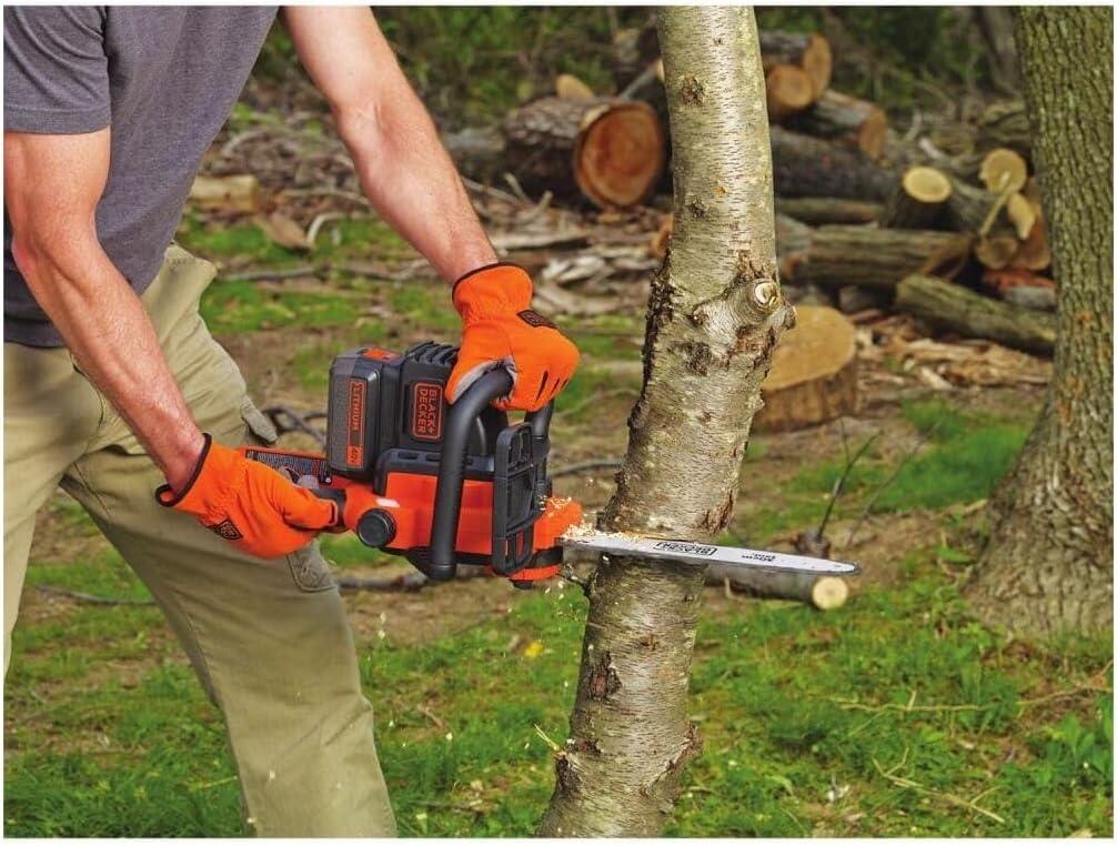 imageBLACKDECKER 40V MAX Electric Chainsaw Cordless 12 Inch Battery Chainsaw Battery and Charger Included Longer Runtime Lightweight Rechargeable LCS124040V Chainsaw Tool Only