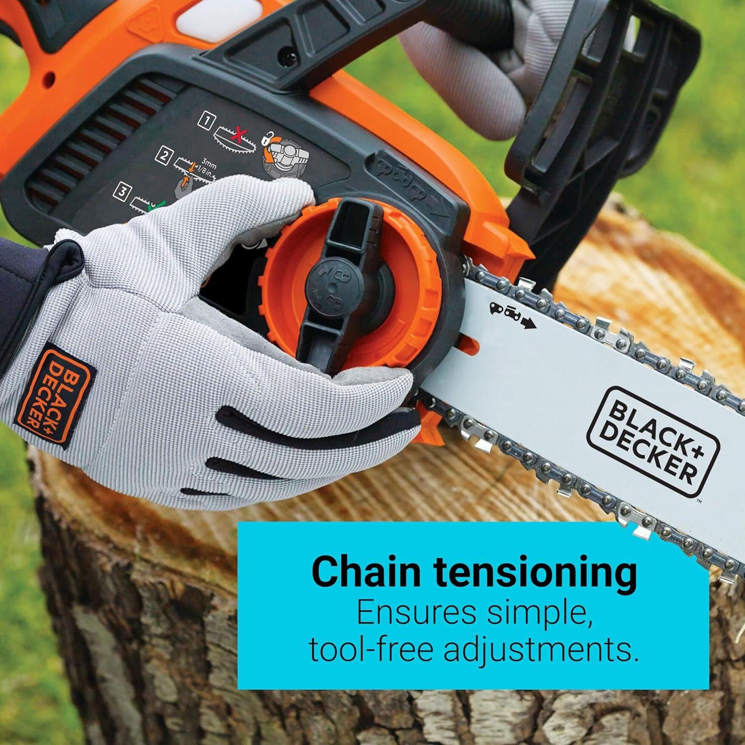 imageBLACKDECKER 40V MAX Electric Chainsaw Cordless 12 Inch Battery Chainsaw Battery and Charger Included Longer Runtime Lightweight Rechargeable LCS124040V Chainsaw Tool Only