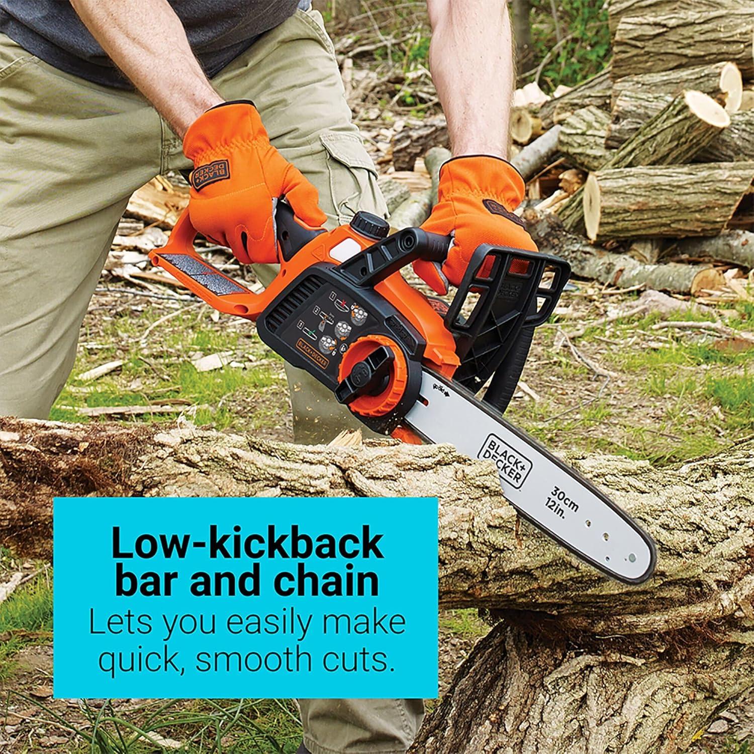 imageBLACKDECKER 40V MAX Electric Chainsaw Cordless 12 Inch Battery Chainsaw Battery and Charger Included Longer Runtime Lightweight Rechargeable LCS124040V Chainsaw Tool Only