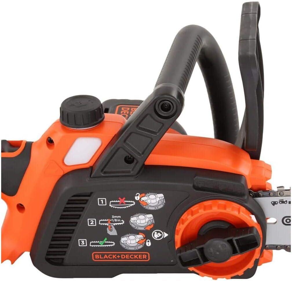 imageBLACKDECKER 40V MAX Electric Chainsaw Cordless 12 Inch Battery Chainsaw Battery and Charger Included Longer Runtime Lightweight Rechargeable LCS124040V Chainsaw Tool Only