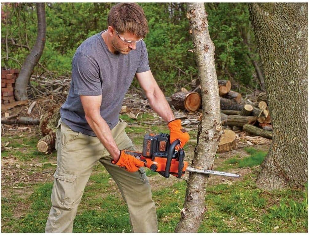 imageBLACKDECKER 40V MAX Electric Chainsaw Cordless 12 Inch Battery Chainsaw Battery and Charger Included Longer Runtime Lightweight Rechargeable LCS124040V Chainsaw Tool Only