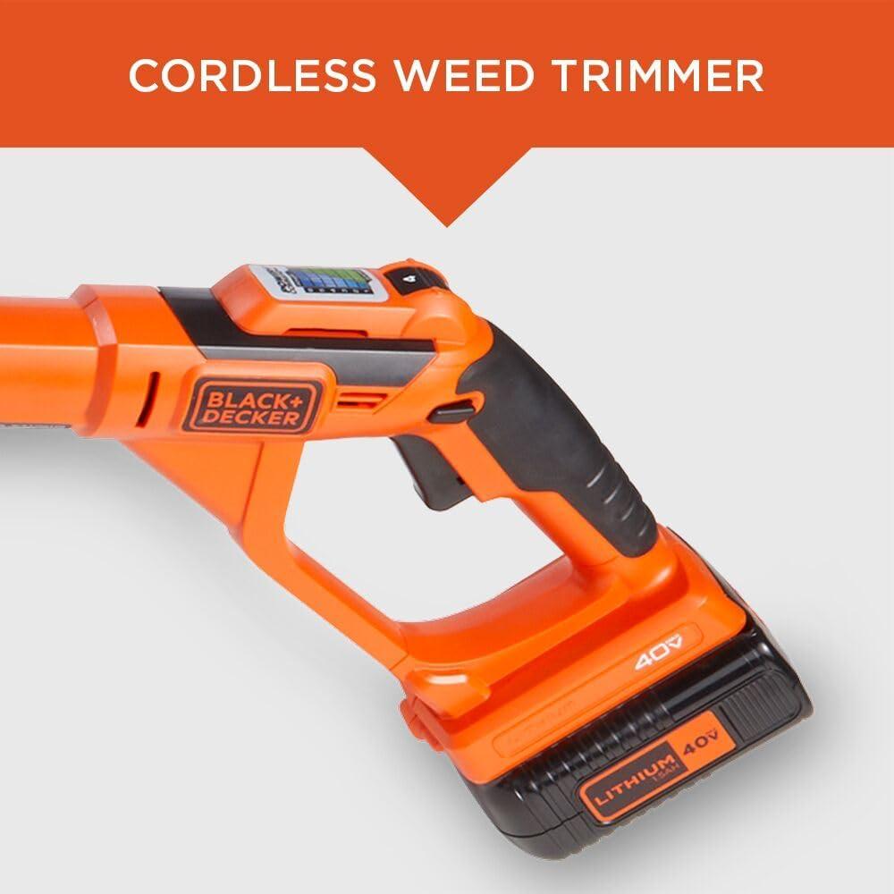 imageBLACKDECKER 40V MAX String Trimmer and Lawn Edger 13 Inch Weed Eater Far Reach Battery and Charger Not Included LST136BBare Tool Only