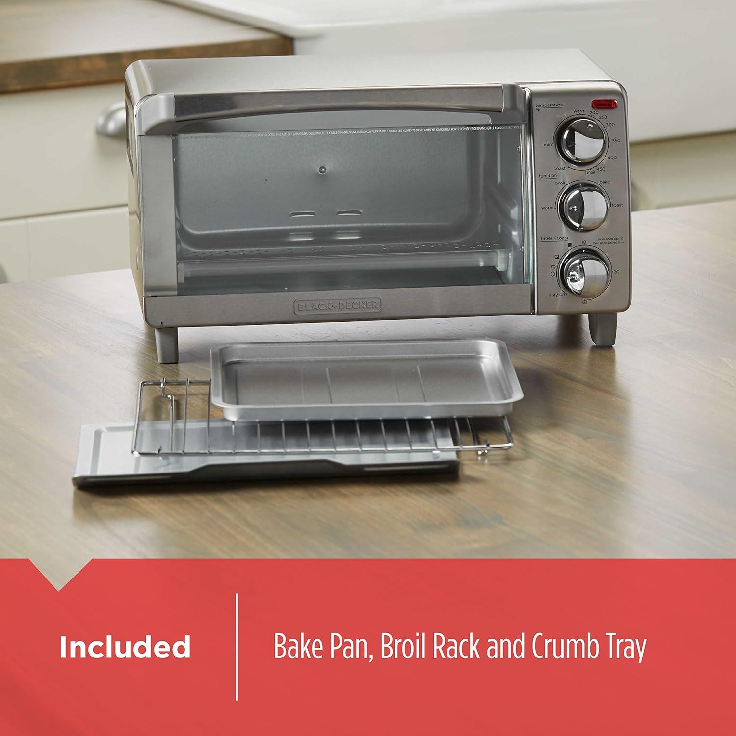 imageBLACKDECKER 4Slice Toaster Oven with Natural Convection Stainless Steel TO1760SS TO1760SST1Toaster Oven