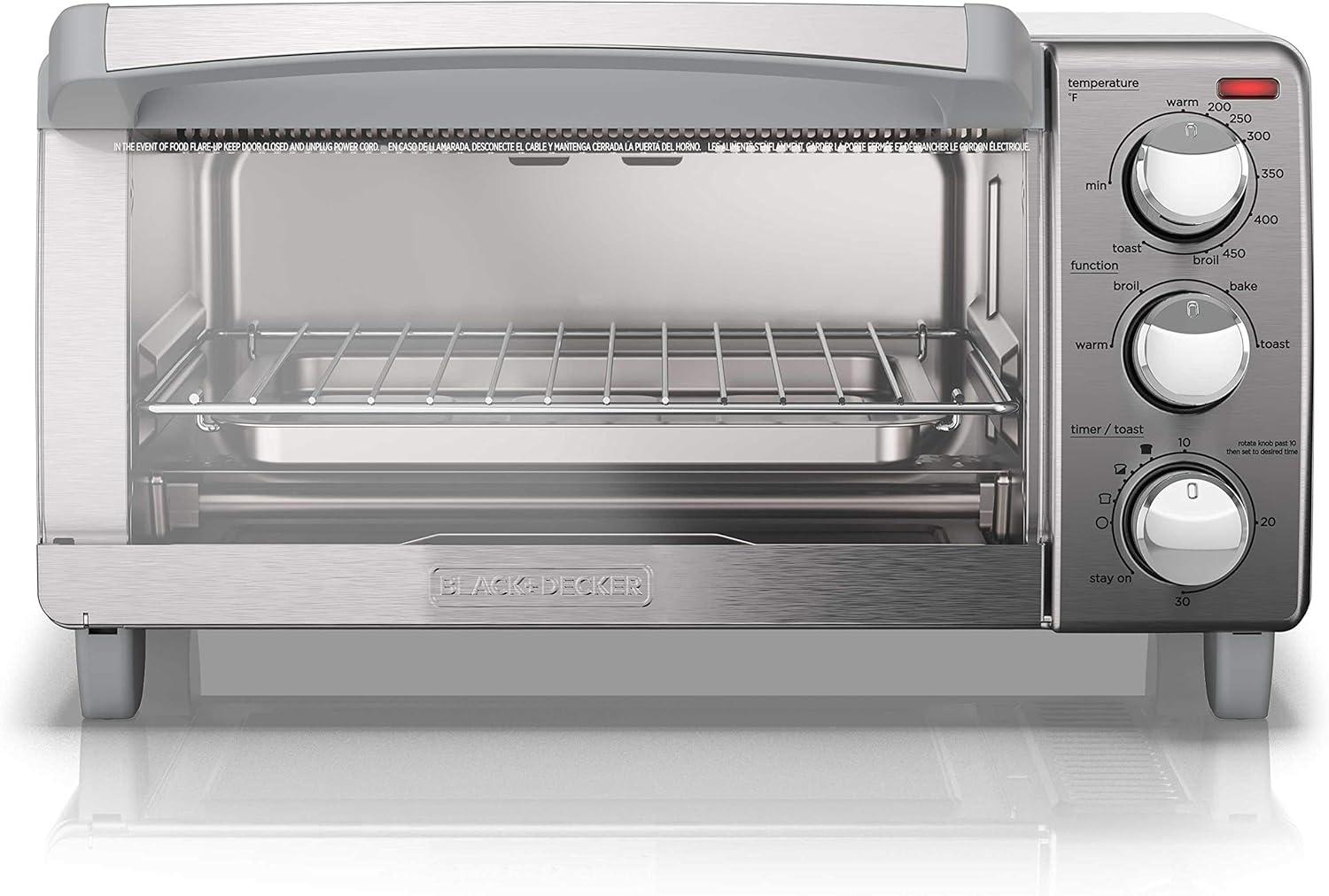 imageBLACKDECKER 4Slice Toaster Oven with Natural Convection Stainless Steel TO1760SS TO1760SST1Toaster Oven