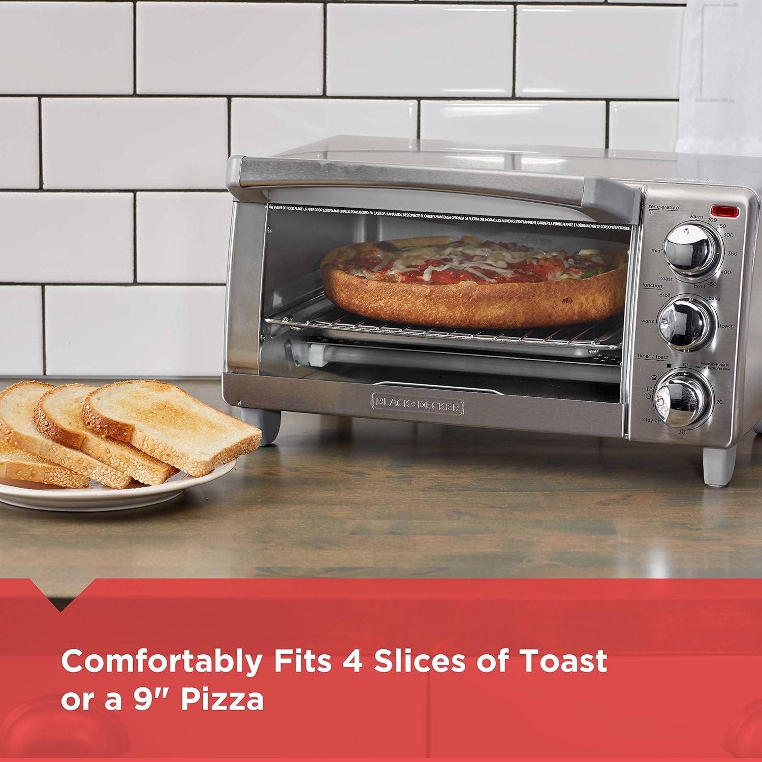 imageBLACKDECKER 4Slice Toaster Oven with Natural Convection Stainless Steel TO1760SS TO1760SST1Toaster Oven
