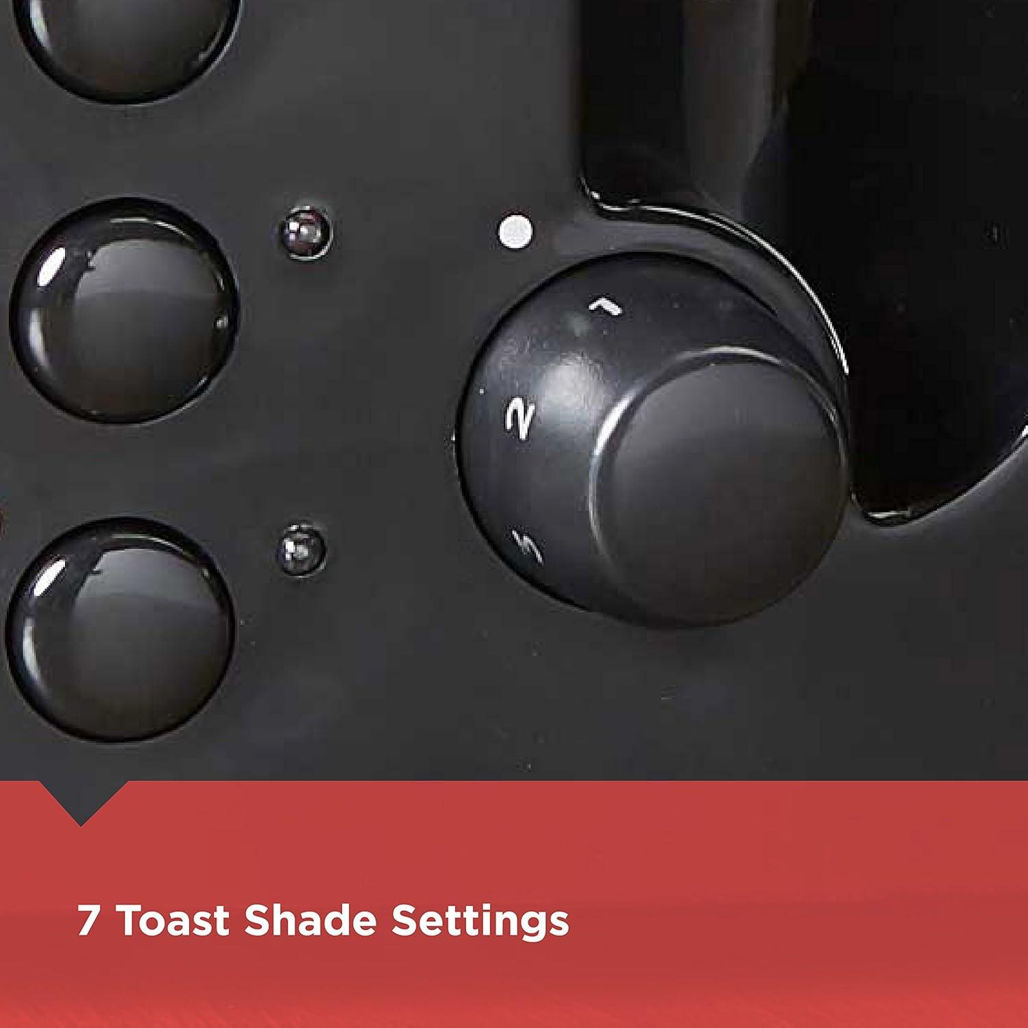 imageBLACKDECKER 4Slice Toaster TR1410BD ExtraWide 7 Shade Settings Crumb Trays Gloss BlackBlack