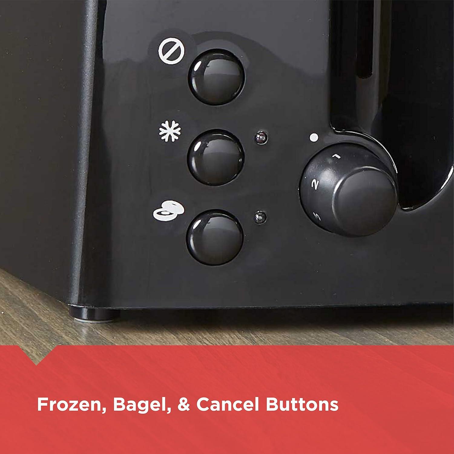 imageBLACKDECKER 4Slice Toaster TR1410BD ExtraWide 7 Shade Settings Crumb Trays Gloss BlackBlack