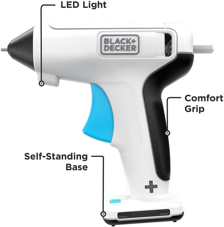 imageBLACKDECKER 4V MAX Cordless Glue Gun USB Rechargeable BCGL115FF WhiteCordless Glue Gun
