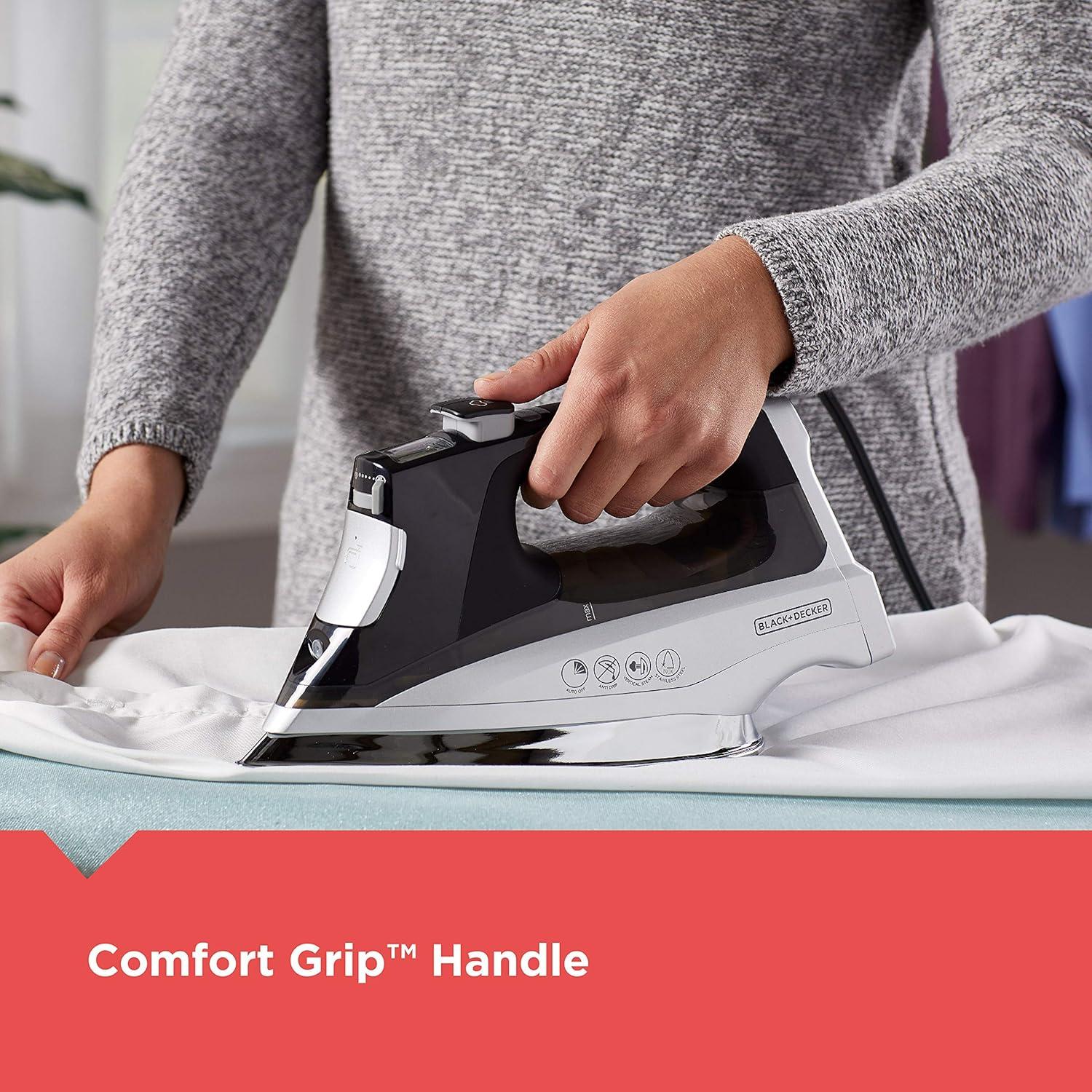 imageBLACKDECKER Allure Digital Professional Steam Iron D3060 30 More Steam Percison Tip Stianless Steel Soleplate Vertical Steam FuctionBlackSilver