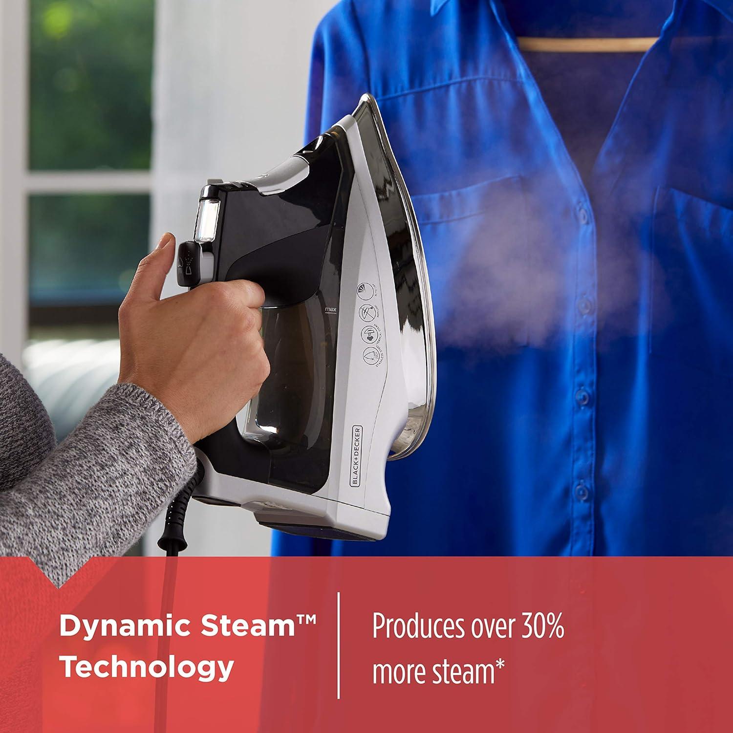 imageBLACKDECKER Allure Digital Professional Steam Iron D3060 30 More Steam Percison Tip Stianless Steel Soleplate Vertical Steam FuctionBlackSilver