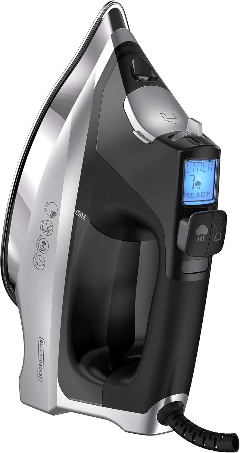 imageBLACKDECKER Allure Digital Professional Steam Iron D3060 30 More Steam Percison Tip Stianless Steel Soleplate Vertical Steam FuctionBlackSilver