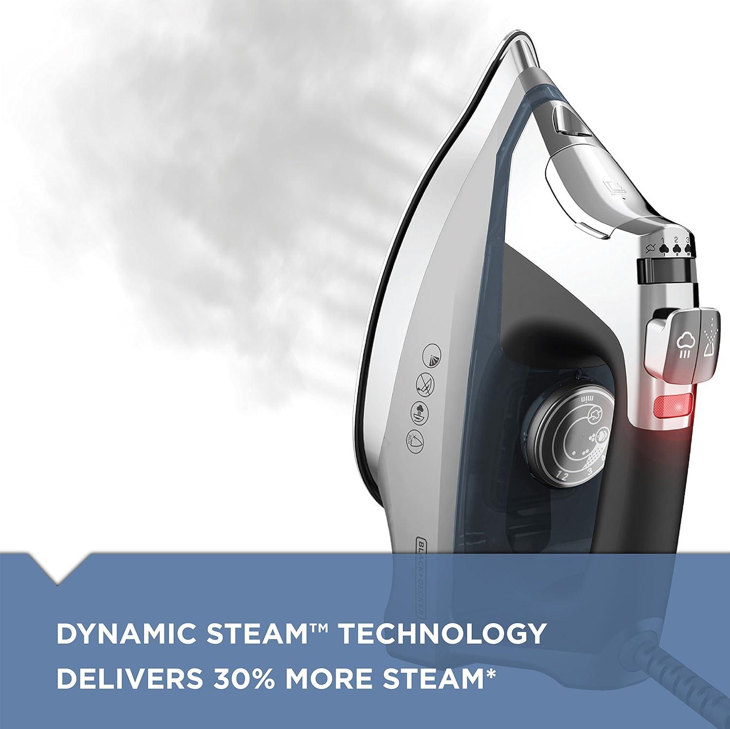 imageBLACKDECKER Allure Digital Professional Steam Iron D3060 30 More Steam Percison Tip Stianless Steel Soleplate Vertical Steam FuctionGrayBlue