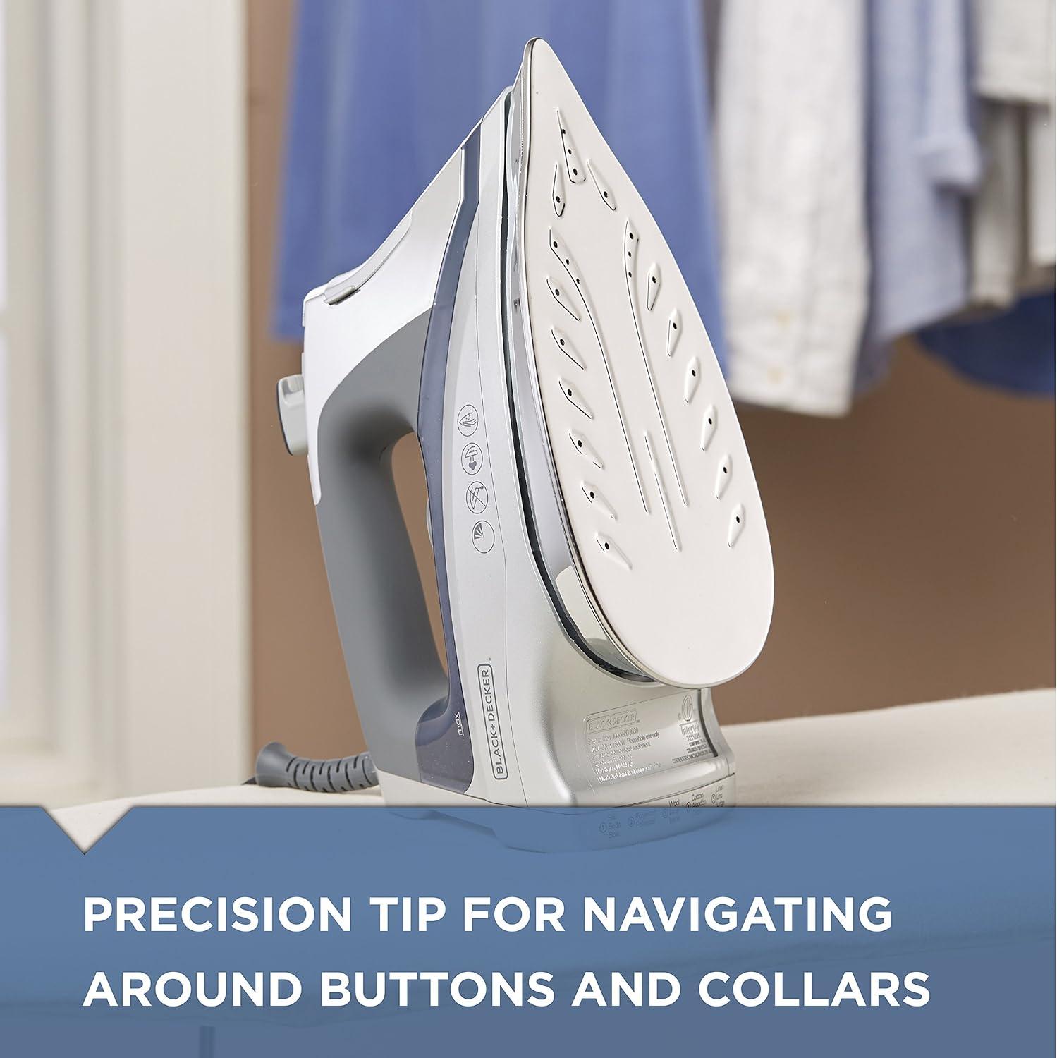 imageBLACKDECKER Allure Digital Professional Steam Iron D3060 30 More Steam Percison Tip Stianless Steel Soleplate Vertical Steam FuctionGrayBlue