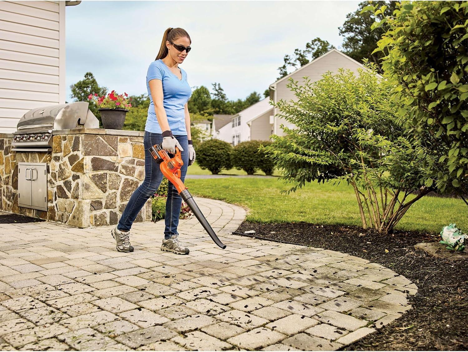 imageBLACKDECKER Cordless Leaf Blower 40V MAX Leaf Blower Cordless with Battery and Charger 125 MPH Air Speed Lightweight Handheld Yard Sweeper LSW40C40V Cordless Sweeper Kit
