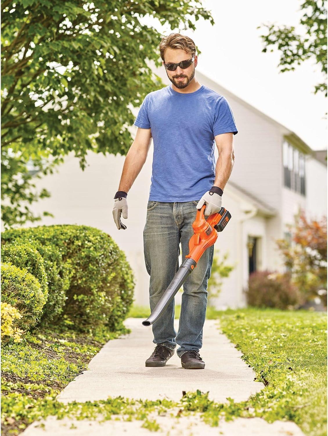 imageBLACKDECKER Cordless Leaf Blower 40V MAX Leaf Blower Cordless with Battery and Charger 125 MPH Air Speed Lightweight Handheld Yard Sweeper LSW40C40V Cordless Sweeper Kit